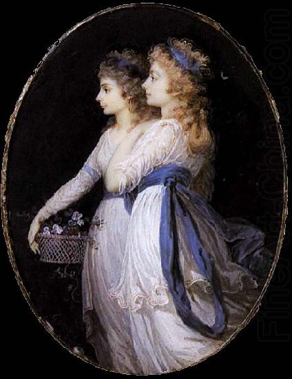 Jean Urbain Guerin Georgiana, Duchess of Devonshire, with Lady Elizabeth Foster china oil painting image